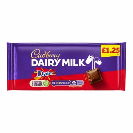 Cadbury Dairy Milk Daim Chocolate Bar 120g