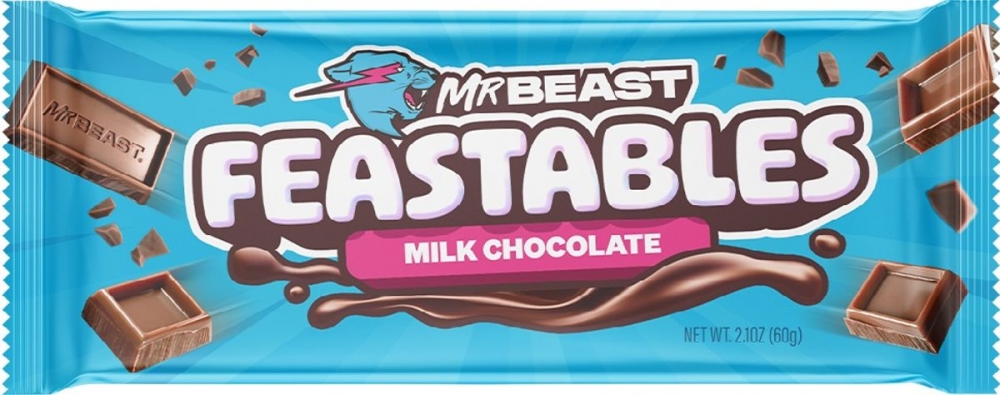 MrBeast Feastables Milk Chocolate 60g byr på silkemyk melkesjokolade laget med få, nøye utvalgte ingredienser. Perfekt for sjokoladeelskere som ønsker en ren og fyldig smaksopplevelse!