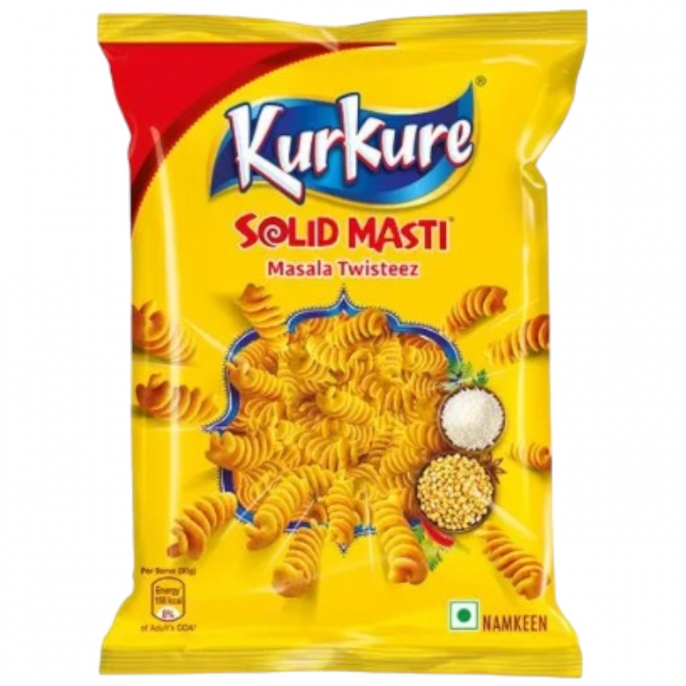 Nyt feststemningen med Kurkure Solid Masti, en sprø og krydret glede som garanterer smil med hver bit.