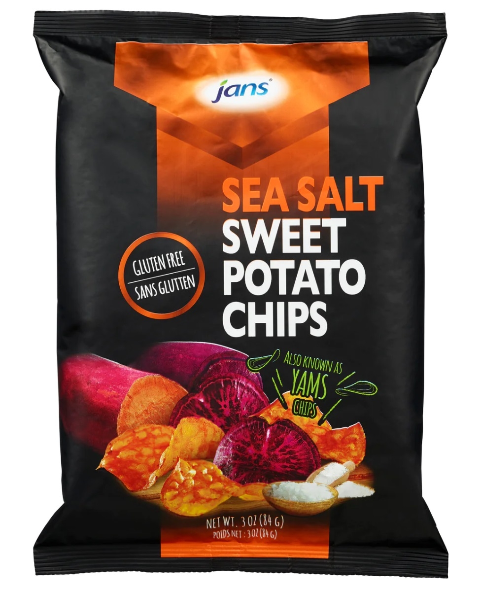 Oppdag knasende godhet med Jan's Sweet Potato Chips Sea Salt. Disse sprø, deilige søtpotetflakene er lett saltet for å gi deg en smakfull og tilfredsstillende snacksopplevelse