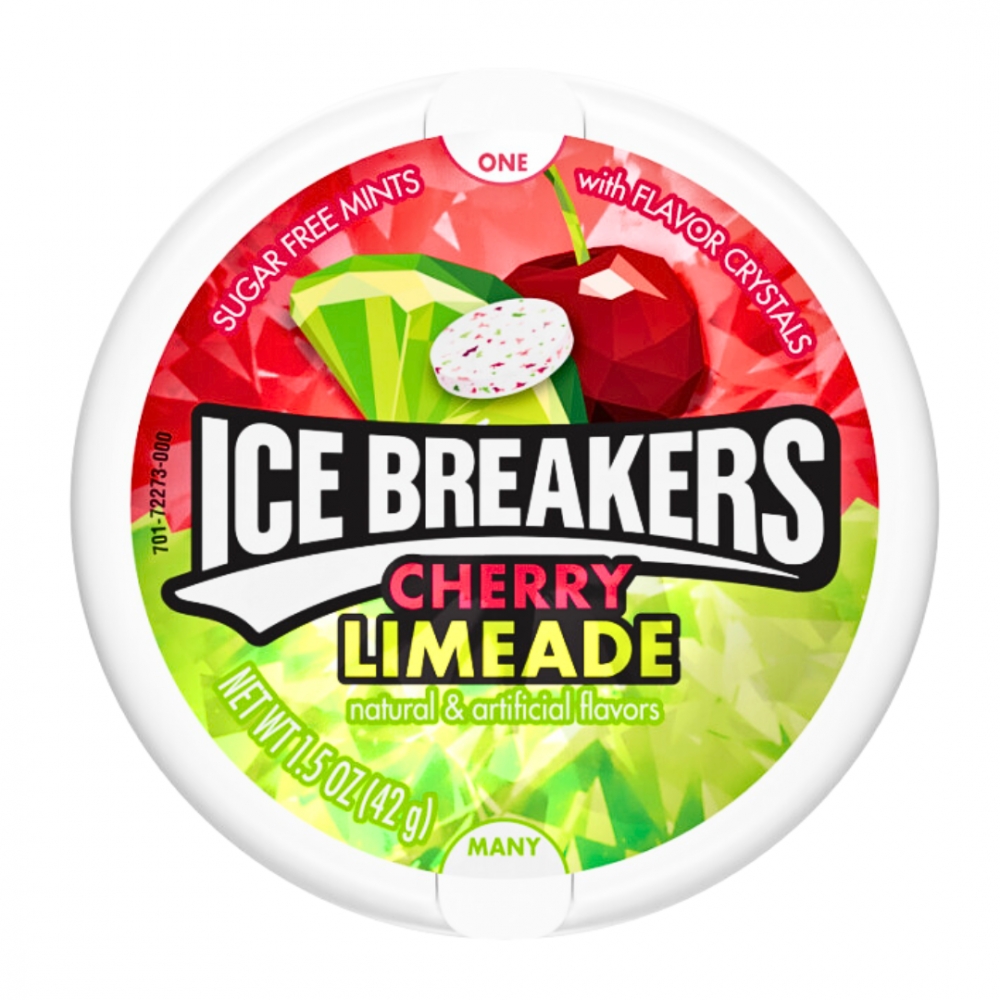 Ice Breakers Mint Cherry Lemonade 42g kombinerer forfriskende smak av mynte med søt kirsebær og sitronade. Perfekt for en rask og smakfull oppkvikker!