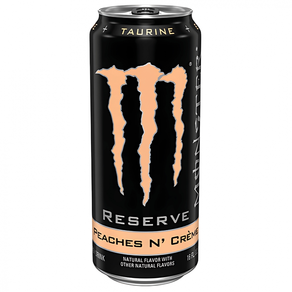 Monster Reserve Peach 'N' Cream 473ml gir en søt og fruktig kombinasjon av fersken og krem. Den perfekte energidrikken for en smakfull oppkvikker!